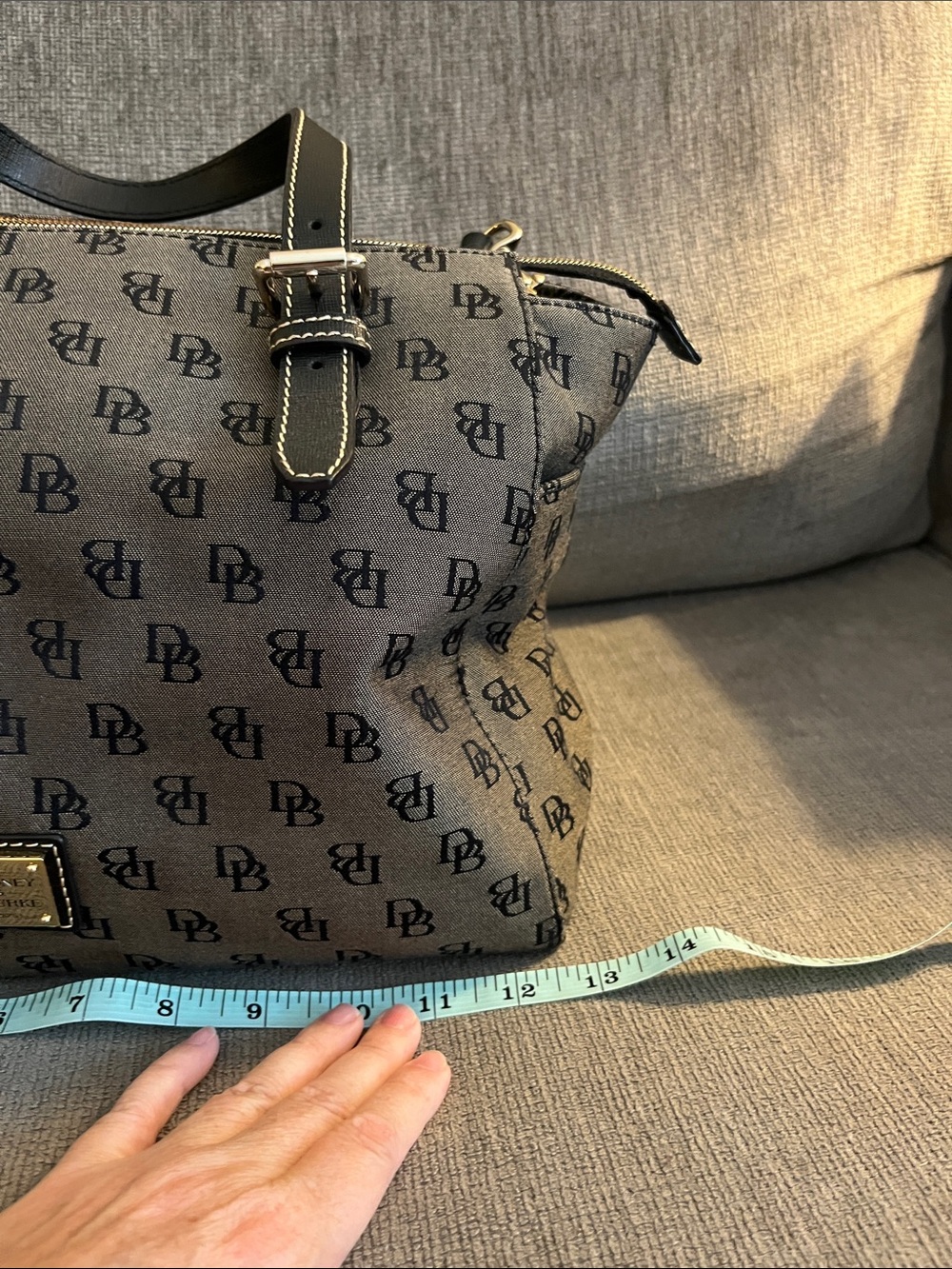 Dooney & Bourke Brown Logo Shoulder Tote with Black Trim - Picture 5 of 13